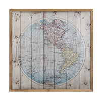 [art.work] Quadro murale su pannello di aluminio incorniciato 60x60cm mappa America