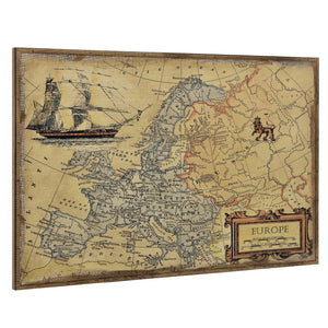 [art.work] Quadro murale su tela incorniciato 80x120cm mappa di Europa