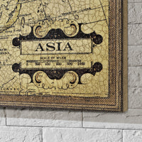 [art.work] Quadro murale su tela incorniciato 60x80cm mappa Asia