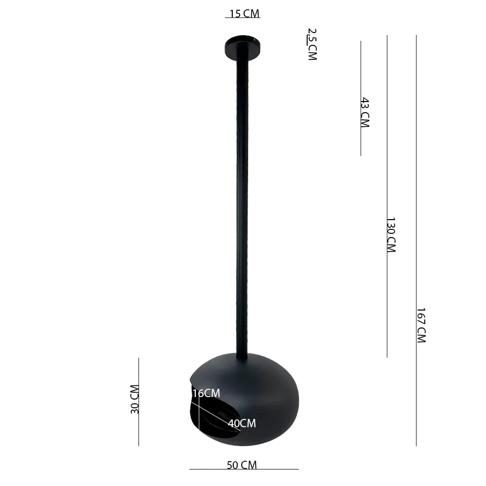 Tempo Style - Camino a Bioetanolo da Soffitto Skyfall – Design Sospeso, Fiamma Reale a 360°, Senza Canna Fumaria