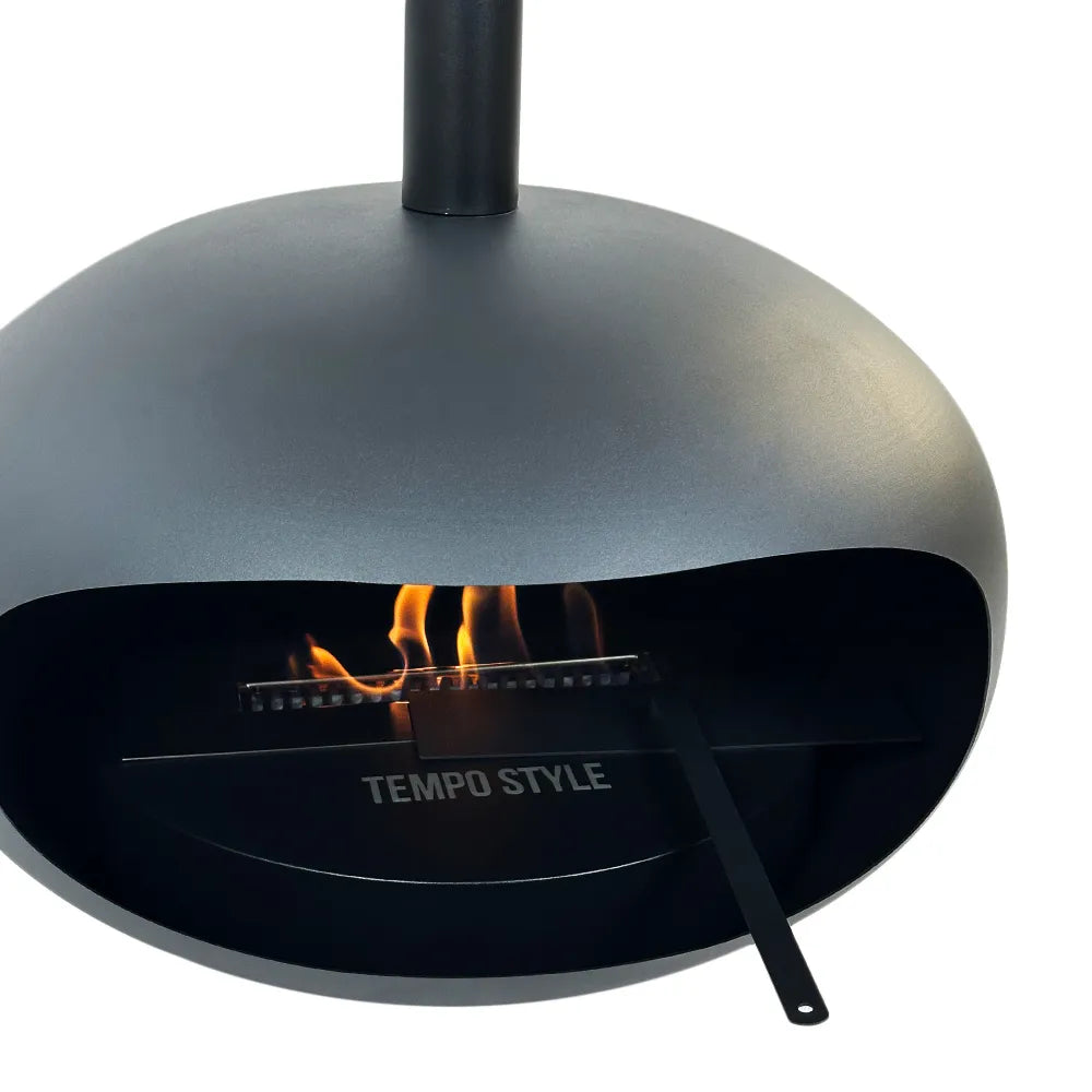 Tempo Style - Camino a Bioetanolo da Soffitto Skyfall – Design Sospeso, Fiamma Reale a 360°, Senza Canna Fumaria