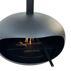 Tempo Style - Camino a Bioetanolo da Soffitto Skyfall – Design Sospeso, Fiamma Reale a 360°, Senza Canna Fumaria