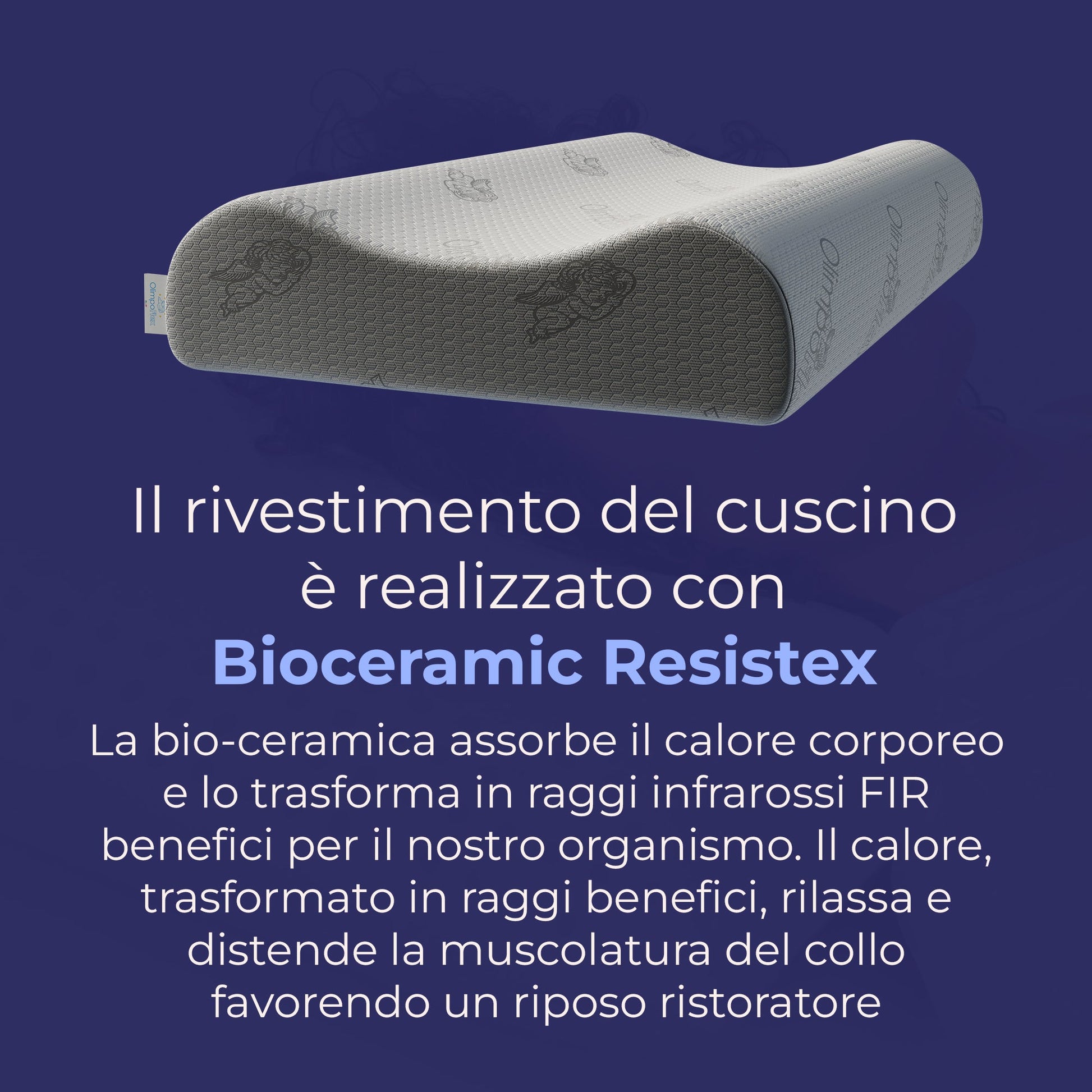 Cuscino in memory foam Cervicale con Aloe - Relax Totale - Artemide -72x42x10/8/9cm