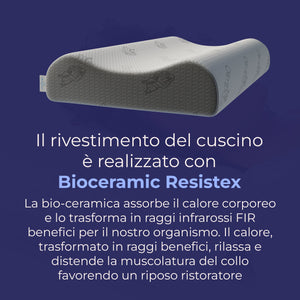 Cuscino in memory foam Cervicale con Aloe - Relax Totale - Artemide -72x42x10/8/9cm