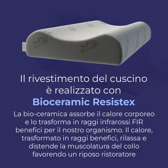 Cuscino in memory foam Cervicale con Aloe - Relax Totale - Artemide -72x42x10/8/9cm