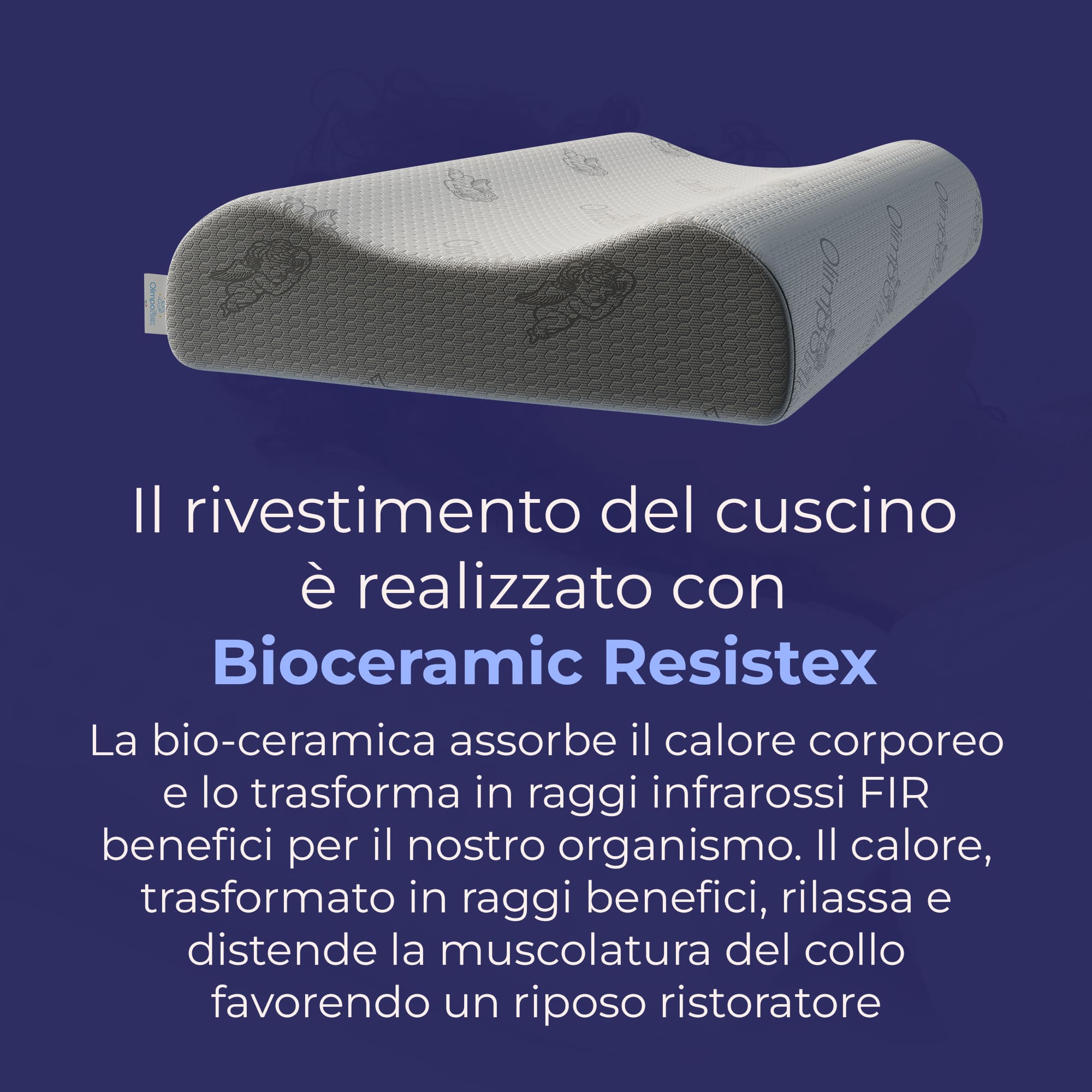 Cuscino in memory foam con Gel - Cervicale e Termoregolatore - Stop al Sudore - Kratos - 72x42x12/8/9cm