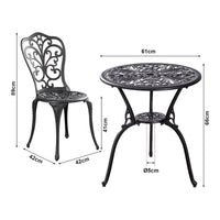 Set da Bistrot Lupsam Tavolo Rotondo e 2 Sedie in Alluminio - Bianco casa.pro