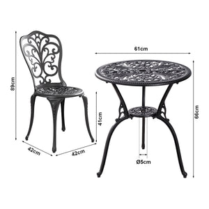 Set da Bistrot Lupsam Tavolo Rotondo e 2 Sedie in Alluminio - Bianco casa.pro