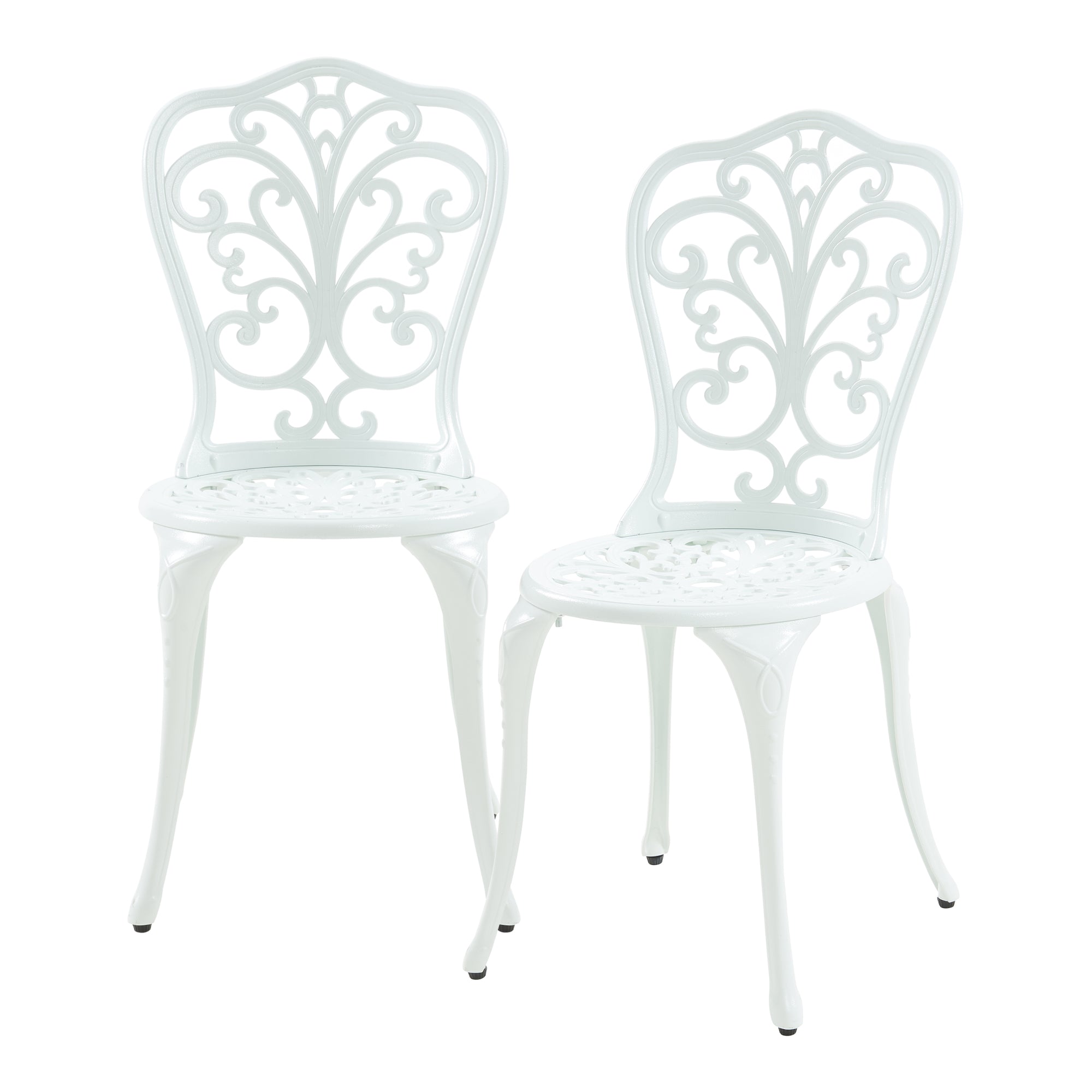 Set da Bistrot Lupsam Tavolo Rotondo e 2 Sedie in Alluminio - Bianco casa.pro