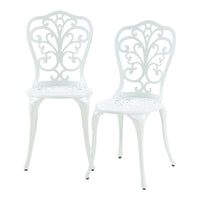 Set da Bistrot Lupsam Tavolo Rotondo e 2 Sedie in Alluminio - Bianco casa.pro