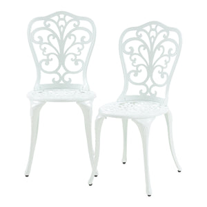 Set da Bistrot Lupsam Tavolo Rotondo e 2 Sedie in Alluminio - Bianco casa.pro