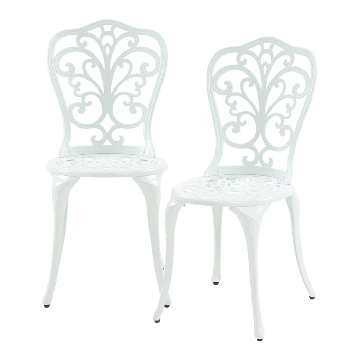 Set da Bistrot Lupsam Tavolo Rotondo e 2 Sedie in Alluminio - Bianco casa.pro