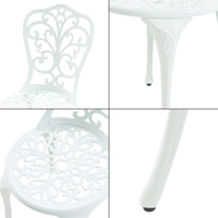 Set da Bistrot Lupsam Tavolo Rotondo e 2 Sedie in Alluminio - Bianco casa.pro