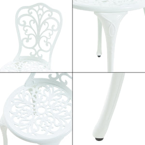 Set da Bistrot Lupsam Tavolo Rotondo e 2 Sedie in Alluminio - Bianco casa.pro