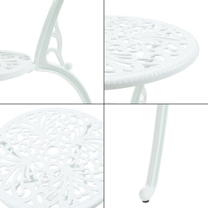 Set da Bistrot Lupsam Tavolo Rotondo e 2 Sedie in Alluminio - Bianco casa.pro