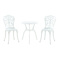 Set da Bistrot Lupsam Tavolo Rotondo e 2 Sedie in Alluminio - Bianco casa.pro