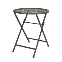 Set Bistrot Biella da Esterno con Tavolo Rotondo e 2 Sedie in Metallo Decorativo - Verde [en.casa]