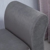 Panca Contenitore Imbottita per Camera in Tessuto Vellutato con Braccioli, 111.5x41x65cm - Grigio