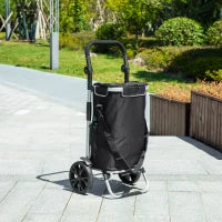 Carrello della spesa pieghevole da 40 L su ruote con manico telescopico, 45,5x35,5x97cm, Nero