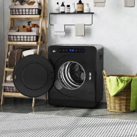 Asciugatrice, 6 Programmi, 40-60℃, 4 kg Capacità, compatta, Touch-Control, Nero