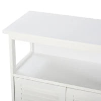 kleankin Mobiletto da Bagno Impermeabile con 2 Ripiani e Armadietto MDF Bianco