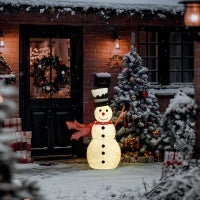 Pupazzo di Neve 78 LED, Luci Bianco Caldo/Multicolore, Telaio in Acciaio, Interno/Esterno