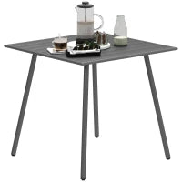 Tavolo da Pranzo da Giardino per 6 Persone con Piano a Doghe per Giardino, Patio, Terrazza, 80 x 80 x 74 cm, Grigio