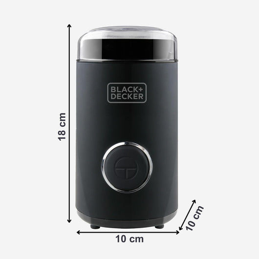 Black+decker bxcg150e - macinacaffè elettrico 150w | serbatoio 50g | lame e contenitore in acciaio inox | macinatura fine | avvolgicavo integrato | nero