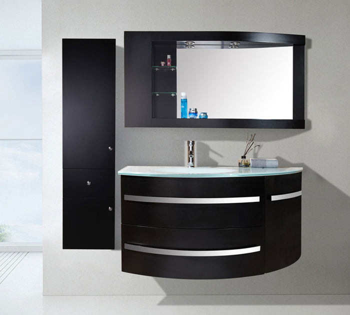 Mobile bagno nero 120 cm con Colonna e Lavabo incluso - Black Ambassador