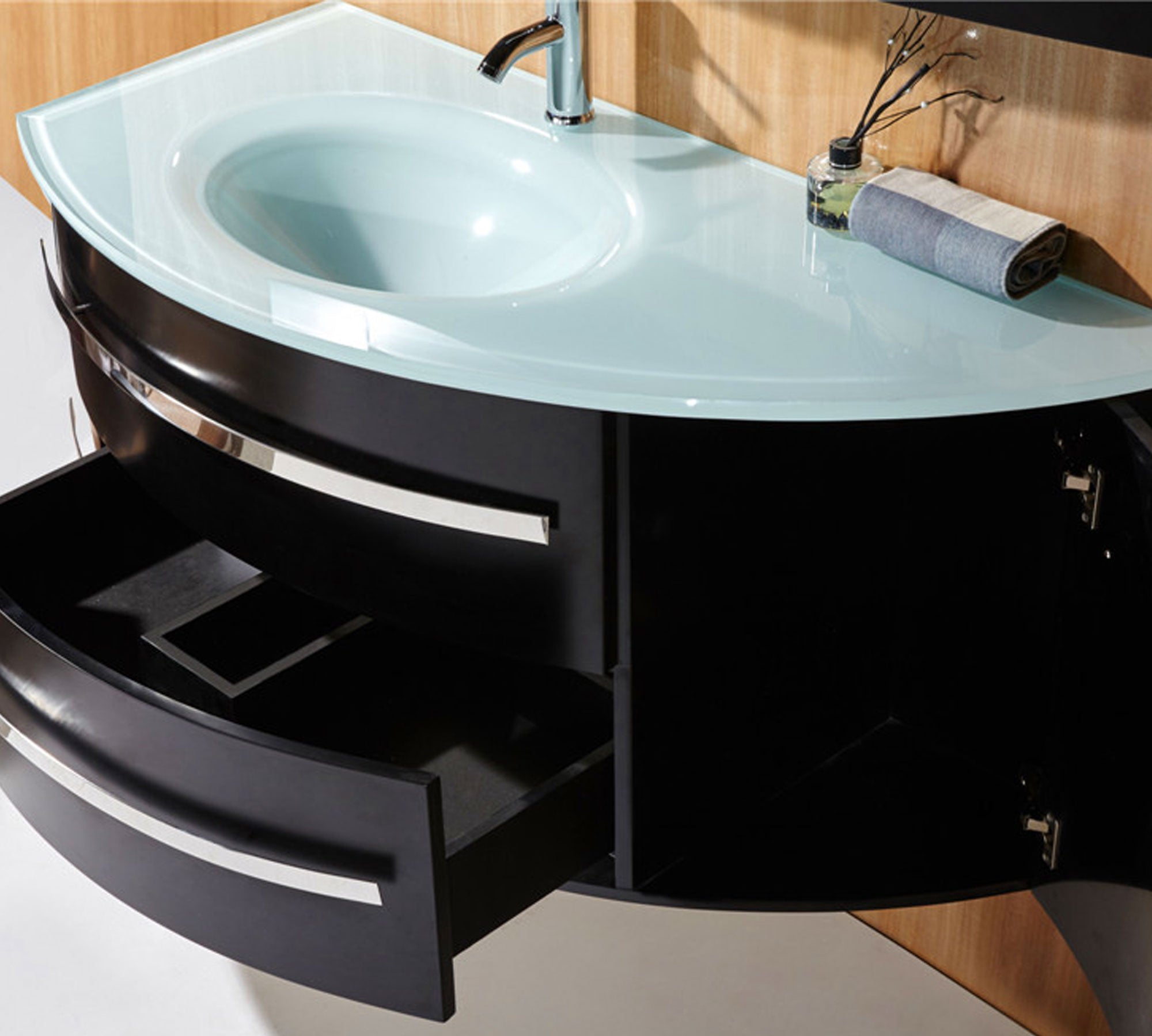 Mobile bagno nero 120 cm con Colonna e Lavabo incluso - Black Ambassador