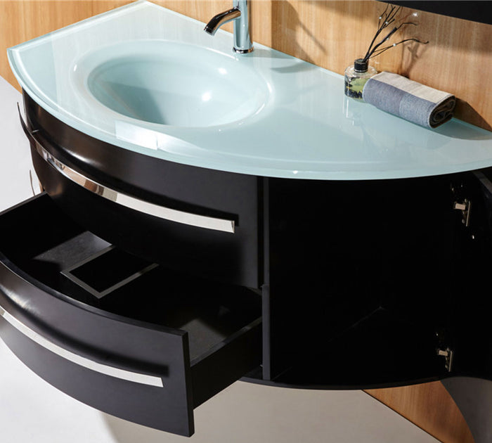 Mobile bagno nero 120 cm con Colonna e Lavabo incluso - Black Ambassador