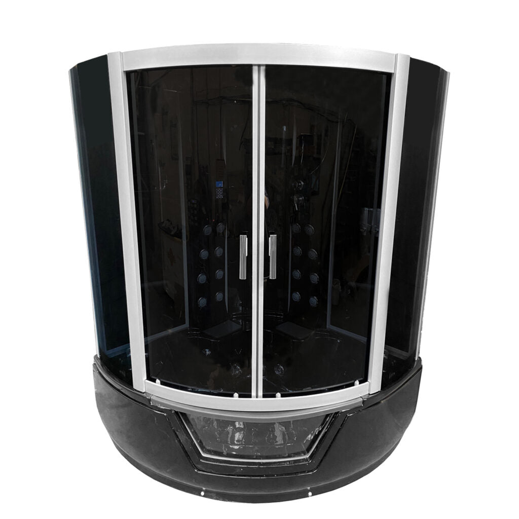 Vasca-doccia idromassaggio nera angolare 150 x 150 cm - Black Montecarlo