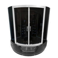 Vasca-doccia idromassaggio nera angolare 150 x 150 cm - Black Montecarlo