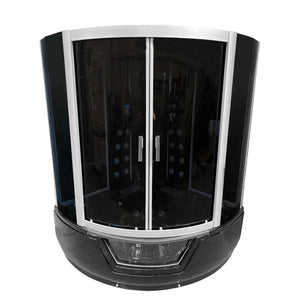 Vasca-doccia idromassaggio nera angolare 150 x 150 cm - Black Montecarlo