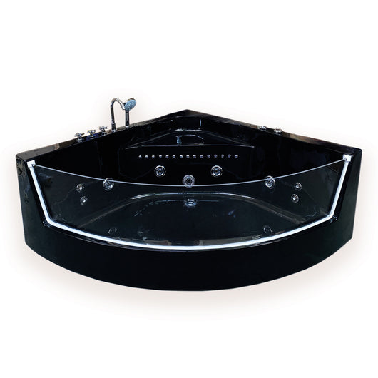 Vasca Idromassaggio 150 x 150 cm Cromoterapia 8 getti – Black Shark