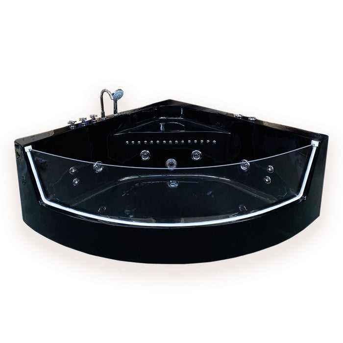 Vasca Idromassaggio 150 x 150 cm Cromoterapia 8 getti – Black Shark