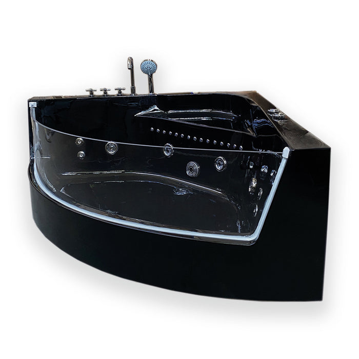 Vasca Idromassaggio 150 x 150 cm Cromoterapia 8 getti – Black Shark