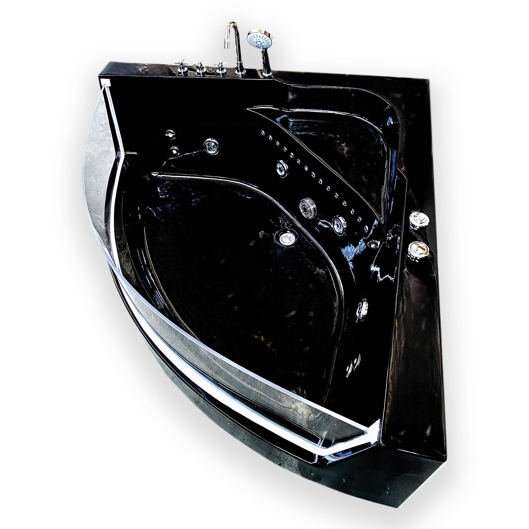 Vasca Idromassaggio 150 x 150 cm Cromoterapia 8 getti – Black Shark