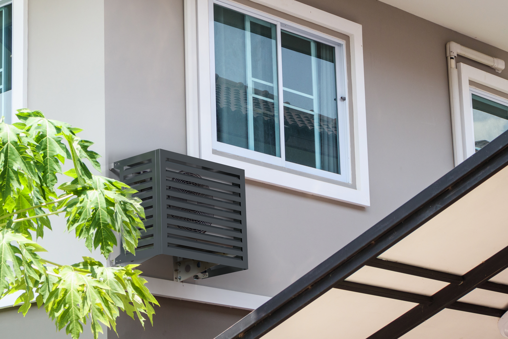 Blade Copri Condizionatore Esterno Copertura Climatizzatore Pompa di Calore Antracite M