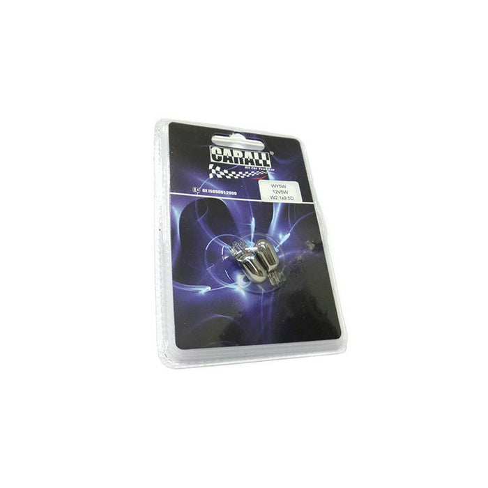 Blister 2 Lampade T10 W5W 12V 5W Arancione Frecce Laterali Cromate Invisibili Auto