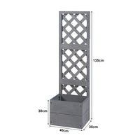 Fioriera con Spalliera Amstelveen per Piante Rampicanti 135 x 40 x 30 cm Grigio [en.casa]