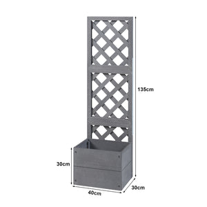 Fioriera con Spalliera Amstelveen per Piante Rampicanti 135 x 40 x 30 cm Grigio [en.casa]