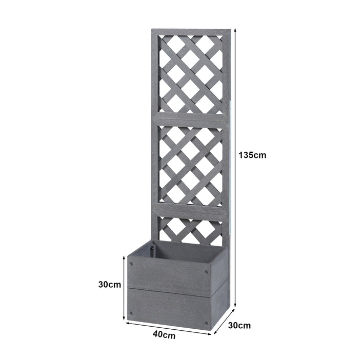 Fioriera con Spalliera Amstelveen per Piante Rampicanti 135 x 40 x 30 cm Grigio [en.casa]