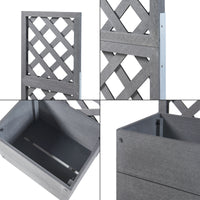 Fioriera con Spalliera Amstelveen per Piante Rampicanti 135 x 40 x 30 cm Grigio [en.casa]