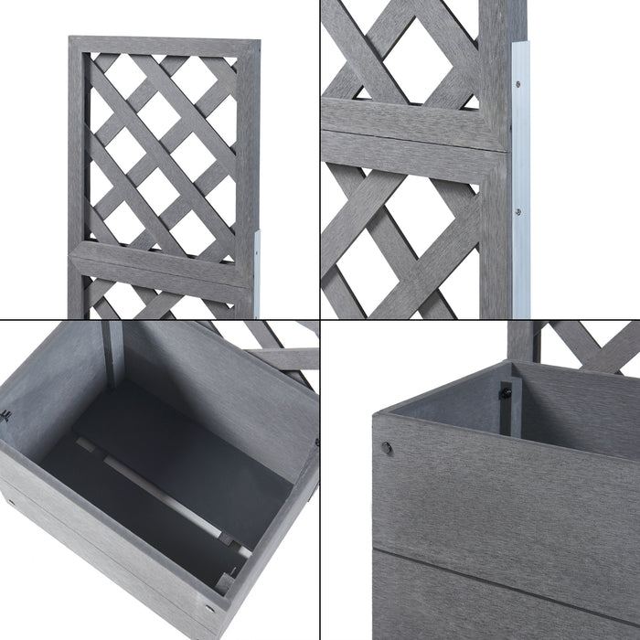 Fioriera con Spalliera Amstelveen per Piante Rampicanti 135 x 40 x 30 cm Grigio [en.casa]