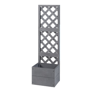 Fioriera con Spalliera Amstelveen per Piante Rampicanti 135 x 40 x 30 cm Grigio [en.casa]