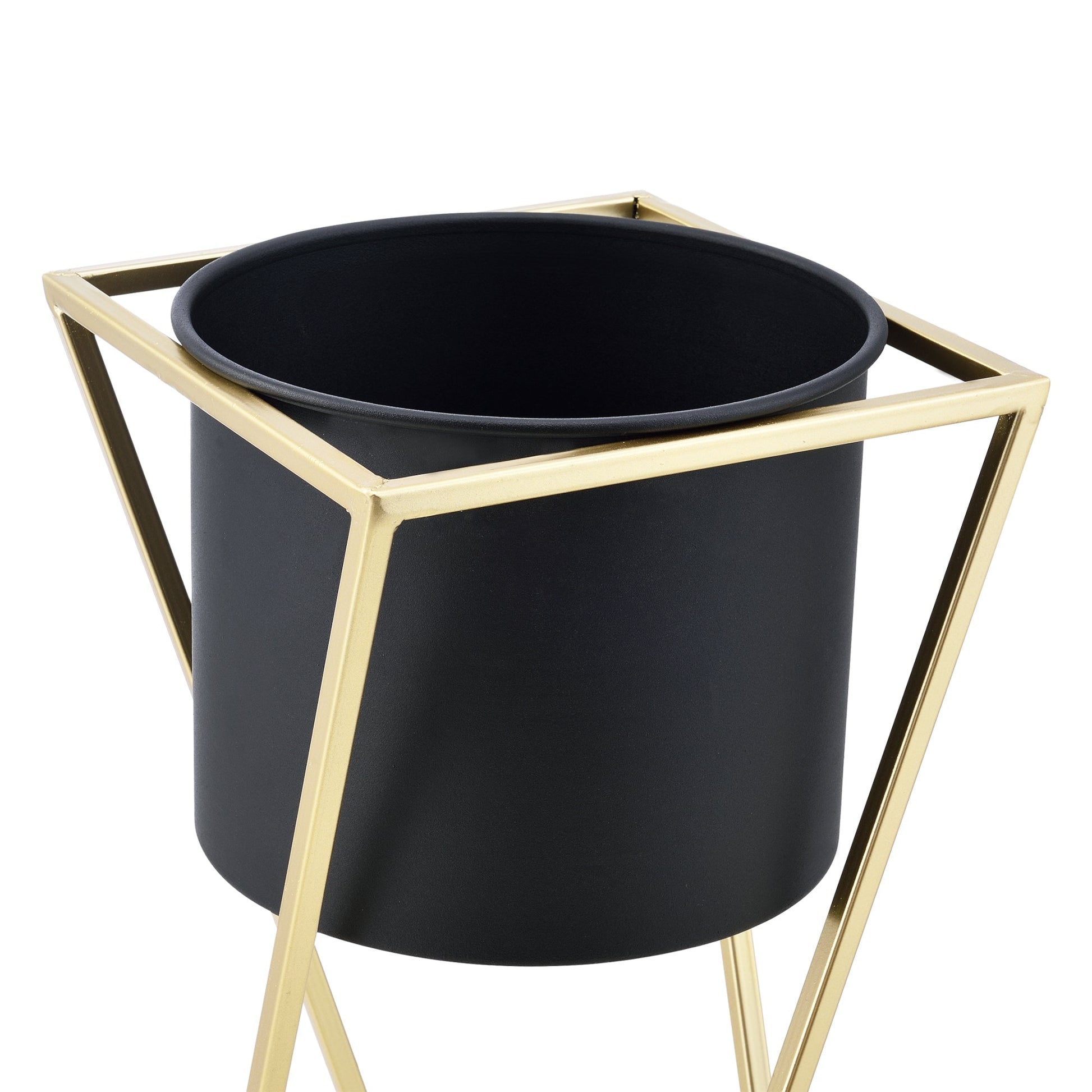 Set di 2 supporti per piante set set di vasi da fiori set di vasi per piante set di fioriere vaso in metallo diverse dimensioni oro nero 03_0005772