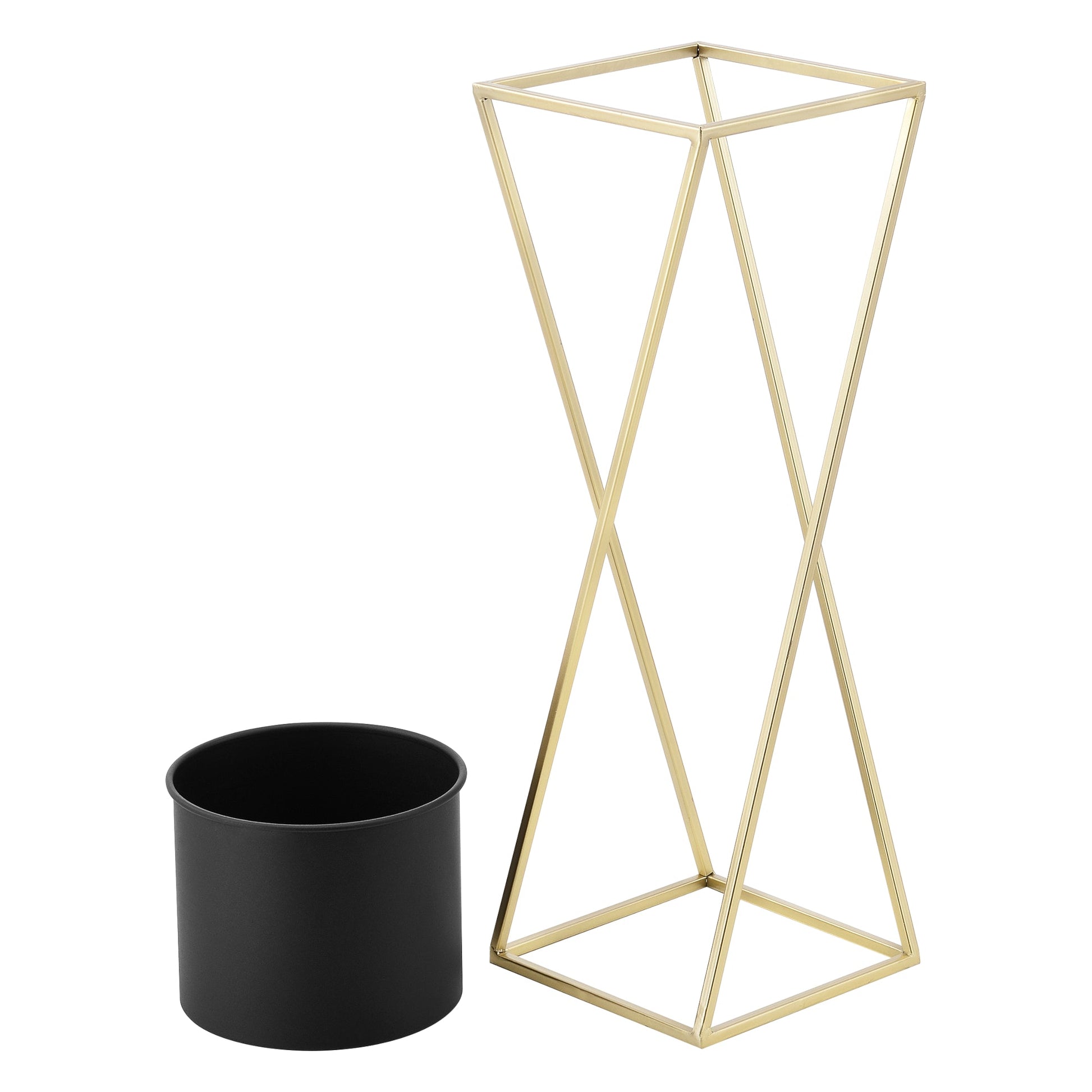 Set di 2 supporti per piante set set di vasi da fiori set di vasi per piante set di fioriere vaso in metallo diverse dimensioni oro nero 03_0005772