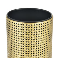 Set di 2 Portavasi in Metallo per Piante Supporto Base in Color Oro e Coprivaso Nero in 2 Misure e Altezze Diverse