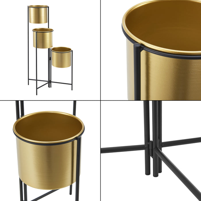 Portapiante 'Haasdonk' con 3 Coprivasi - Pieghevole [en.casa]